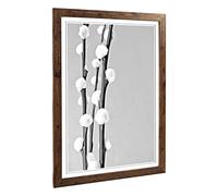 Big Box Art Framed Print of Blossoming Plant Willow Design | Wall Art Picture | Home Decor for Kitchen, Living, Dining Room, Bedroom, Hallway, Office, Walnut, A2 / 24.5x18 Inch / 62x45cm