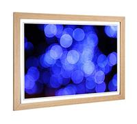 Big Box Art Framed Print of Blue Abstract (25) Design | Wall Art Picture | Home Decor for Kitchen, Living, Dining Room, Lounge, Bedroom, Hallway, Office, Oak, A2 / 24.5x18 Inch / 62x45cm