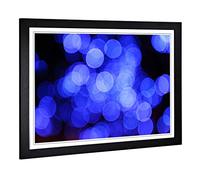 Big Box Art Framed Print of Blue Abstract (25) Design | Wall Art Picture | Home Decor for Kitchen, Living, Dining Room, Lounge, Bedroom, Hallway, Office, Black, A2 / 24.5x18 Inch / 62x45cm