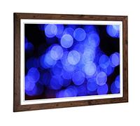 Big Box Art Framed Print of Blue Abstract (25) Design | Wall Art Picture | Home Decor for Kitchen, Living, Dining Room, Lounge, Bedroom, Hallway, Office, Walnut, A2 / 24.5x18 Inch / 62x45cm