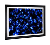Big Box Art Framed Print of Blue Abstract (28) Design | Wall Art Picture | Home Decor for Kitchen, Living, Dining Room, Lounge, Bedroom, Hallway, Office, Black, A2 / 24.5x18 Inch / 62x45cm