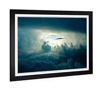Big Box Art Framed Print of Blue Sky Clouds Design | Wall Art Picture | Home Decor for Kitchen, Living, Dining Room, Lounge, Bedroom, Hallway, Office, Black, A2 / 24.5x18 Inch / 62x45cm