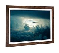 Big Box Art Framed Print of Blue Sky Clouds Design | Wall Art Picture | Home Decor for Kitchen, Living, Dining Room, Lounge, Bedroom, Hallway, Office, Walnut, A2 / 24.5x18 Inch / 62x45cm