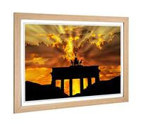 Big Box Art Framed Print of Brandenburger Tor Berlin Germany Design | Wall Art Picture | Home Decor for Kitchen, Living Room, Bedroom, Hallway, Oak, A2 / 24.5x18 Inch / 62x45cm