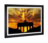 Big Box Art Framed Print of Brandenburger Tor Berlin Germany Design | Wall Art Picture | Home Decor for Kitchen, Living Room, Bedroom, Hallway, Black, A2 / 24.5x18 Inch / 62x45cm