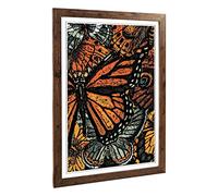 Big Box Art Framed Print of Butterfly Design | Wall Art Picture | Home Decor for Kitchen, Living, Dining Room, Lounge, Bedroom, Hallway, Office, Walnut, A2 / 24.5x18 Inch / 62x45cm