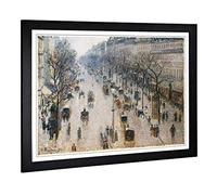 Big Box Art Framed Print of Camille Pissaro Boulevard Montmartre (2) Design | Wall Art Picture | Home Decor for Kitchen, Living Room, Bedroom, Hallway, Black, A2 / 24.5x18 Inch / 62x45cm