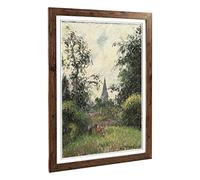 Big Box Art Framed Print of Camille Pissaro Landscape Design | Wall Art Picture | Home Decor for Kitchen, Living, Dining Room, Bedroom, Hallway, Office, Walnut, A2 / 24.5x18 Inch / 62x45cm