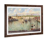 Big Box Art Framed Print of Camille Pissaro Port Design | Wall Art Picture | Home Decor for Kitchen, Living, Dining Room, Lounge, Bedroom, Hallway, Office, Walnut, A2 / 24.5x18 Inch / 62x45cm