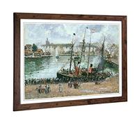 Big Box Art Framed Print of Camille Pissaro The Inner Harbor Design | Wall Art Picture | Home Decor for Kitchen, Living Room, Bedroom, Hallway, Walnut, A2 / 24.5x18 Inch / 62x45cm