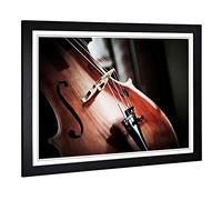 Big Box Art Framed Print of Cello Instrument (1) Design | Wall Art Picture | Home Decor for Kitchen, Living, Dining Room, Lounge, Bedroom, Hallway, Office, Black, A2 / 24.5x18 Inch / 62x45cm