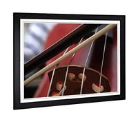 Big Box Art Framed Print of Cello Instrument (2) Design | Wall Art Picture | Home Decor for Kitchen, Living, Dining Room, Lounge, Bedroom, Hallway, Office, Black, A2 / 24.5x18 Inch / 62x45cm