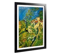 Big Box Art Framed Print of Chaim Soutine View of Town Design | Wall Art Picture | Home Decor for Kitchen, Living, Dining Room, Bedroom, Hallway, Office, Black, A2 / 24.5x18 Inch / 62x45cm