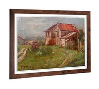 Big Box Art Framed Print of Charles Conner The Old Sheds Design | Wall Art Picture | Home Decor for Kitchen, Living, Dining Room, Bedroom, Hallway, Office, Walnut, A2 / 24.5x18 Inch / 62x45cm