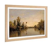 Big Box Art Framed Print of Charles-Francois Daubigny Banks of The River Seine Design | Wall Art Picture| Home Decor for Kitchen, Living Room, Bedroom, Office, Oak, A2 / 24.5x18 Inch / 62x45cm