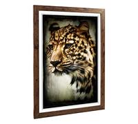 Big Box Art Framed Print of Cheetah 4 Design | Wall Art Picture | Home Decor for Kitchen, Living, Dining Room, Lounge, Bedroom, Hallway, Office, Walnut, A2 / 24.5x18 Inch / 62x45cm