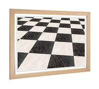 Big Box Art Framed Print of Chess Chessboard Design | Wall Art Picture | Home Decor for Kitchen, Living, Dining Room, Lounge, Bedroom, Hallway, Office, Oak, A2 / 24.5x18 Inch / 62x45cm