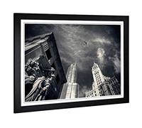 Big Box Art Framed Print of Chicago USA Design | Wall Art Picture | Home Decor for Kitchen, Living, Dining Room, Lounge, Bedroom, Hallway, Office, Black, A2 / 24.5x18 Inch / 62x45cm
