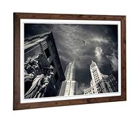 Big Box Art Framed Print of Chicago USA Design | Wall Art Picture | Home Decor for Kitchen, Living, Dining Room, Lounge, Bedroom, Hallway, Office, Walnut, A2 / 24.5x18 Inch / 62x45cm
