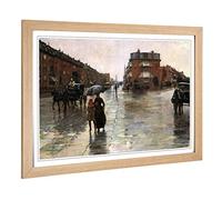 Big Box Art Framed Print of Childe Hassam Rainy Day, Boston Design | Wall Art Picture | Home Decor for Kitchen, Living Room, Bedroom, Hallway, Oak, A2 / 24.5x18 Inch / 62x45cm