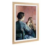 Big Box Art Framed Print of Christian Krohg Braiding her Hair Design | Wall Art Picture | Home Decor for Kitchen, Living Room, Bedroom, Hallway, Oak, A2 / 24.5x18 Inch / 62x45cm