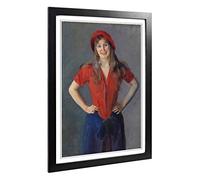 Big Box Art Framed Print of Christian Krohg Oda Design | Wall Art Picture | Home Decor for Kitchen, Living, Dining Room, Lounge, Bedroom, Hallway, Office, Black, A2 / 24.5x18 Inch / 62x45cm