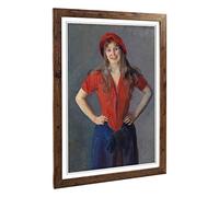 Big Box Art Framed Print of Christian Krohg Oda Design | Wall Art Picture | Home Decor for Kitchen, Living, Dining Room, Lounge, Bedroom, Hallway, Office, Walnut, A2 / 24.5x18 Inch / 62x45cm