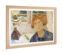Big Box Art Framed Print of Christopher Wood Cornish Window Design | Wall Art Picture | Home Decor for Kitchen, Living Room, Bedroom, Hallway, Oak, A2 / 24.5x18 Inch / 62x45cm