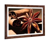 Big Box Art Framed Print of Cinnamon and Spices Design | Wall Art Picture | Home Decor for Kitchen, Living, Dining Room, Lounge, Bedroom, Hallway, Office, Walnut, A2 / 24.5x18 Inch / 62x45cm