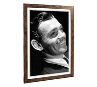 Big Box Art Framed Print of Clark Gable Design | Wall Art Picture | Home Decor for Kitchen, Living, Dining Room, Lounge, Bedroom, Hallway, Office, Walnut, A2 / 24.5x18 Inch / 62x45cm