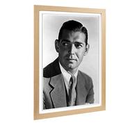 Big Box Art Framed Print of Clark Gable Head Shot Design | Wall Art Picture | Home Decor for Kitchen, Living, Dining Room, Lounge, Bedroom, Hallway, Office, Oak, A2 / 24.5x18 Inch / 62x45cm