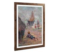 Big Box Art Framed Print of Claude Emile Schuffenecker One The Beach Design | Wall Art Picture | Home Decor for Kitchen, Living Room, Bedroom, Hallway, Walnut, A2 / 24.5x18 Inch / 62x45cm