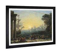 Big Box Art Framed Print of Claude Lorrain The Embatment Design | Wall Art Picture | Home Decor for Kitchen, Living, Dining Room, Bedroom, Hallway, Office, Black, A2 / 24.5x18 Inch / 62x45cm