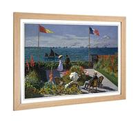 Big Box Art Framed Print of Claude Monet Jardin Sainte Adresse Design | Wall Art Picture | Home Decor for Kitchen, Living Room, Bedroom, Hallway, Oak, A2 / 24.5x18 Inch / 62x45cm