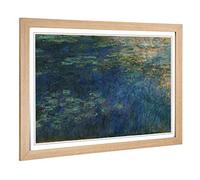 Big Box Art Framed Print of Claude Monet Reflections of Clouds Design | Wall Art Picture | Home Decor for Kitchen, Living Room, Bedroom, Hallway, Oak, A2 / 24.5x18 Inch / 62x45cm