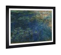 Big Box Art Framed Print of Claude Monet Reflections of Clouds Design | Wall Art Picture | Home Decor for Kitchen, Living Room, Bedroom, Hallway, Black, A2 / 24.5x18 Inch / 62x45cm