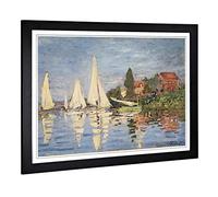 Big Box Art Framed Print of Claude Monet Regattas at Argenteuil (1) Design | Wall Art Picture | Home Decor for Kitchen, Living Room, Bedroom, Hallway, Black, A2 / 24.5x18 Inch / 62x45cm