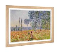Big Box Art Framed Print of Claude Monet Walking in The Fields Design | Wall Art Picture | Home Decor for Kitchen, Living Room, Bedroom, Hallway, Oak, A2 / 24.5x18 Inch / 62x45cm