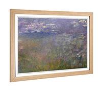 Big Box Art Framed Print of Claude Monet Water Lilies No.4 Design | Wall Art Picture | Home Decor for Kitchen, Living, Dining Room, Bedroom, Hallway, Office, Oak, A2 / 24.5x18 Inch / 62x45cm