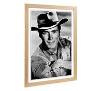 Big Box Art Framed Print of Clint Eastwood (1) Design | Wall Art Picture | Home Decor for Kitchen, Living, Dining Room, Lounge, Bedroom, Hallway, Office, Oak, A2 / 24.5x18 Inch / 62x45cm