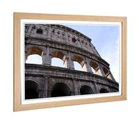 Big Box Art Framed Print of Coliseum Rome Italy (1) Design | Wall Art Picture | Home Decor for Kitchen, Living, Dining Room, Bedroom, Hallway, Office, Oak, A2 / 24.5x18 Inch / 62x45cm