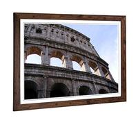 Big Box Art Framed Print of Coliseum Rome Italy (1) Design | Wall Art Picture | Home Decor for Kitchen, Living, Dining Room, Bedroom, Hallway, Office, Walnut, A2 / 24.5x18 Inch / 62x45cm