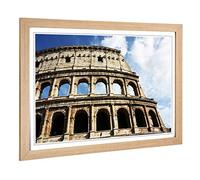 Big Box Art Framed Print of Coliseum Rome Italy (2) Design | Wall Art Picture | Home Decor for Kitchen, Living, Dining Room, Bedroom, Hallway, Office, Oak, A2 / 24.5x18 Inch / 62x45cm