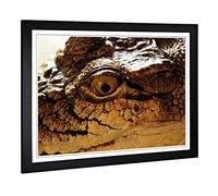 Big Box Art Framed Print of Crocodile Eye Design | Wall Art Picture | Home Decor for Kitchen, Living, Dining Room, Lounge, Bedroom, Hallway, Office, Black, A2 / 24.5x18 Inch / 62x45cm
