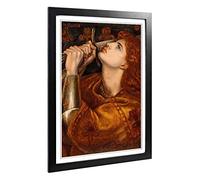 Big Box Art Framed Print of Dante Gabriel Rossetti Heroine Design | Wall Art Picture | Home Decor for Kitchen, Living, Dining Room, Bedroom, Hallway, Office, Black, A2 / 24.5x18 Inch / 62x45cm