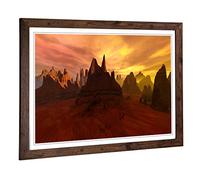 Big Box Art Framed Print of Desert Landscape Design | Wall Art Picture | Home Decor for Kitchen, Living, Dining Room, Lounge, Bedroom, Hallway, Office, Walnut, A2 / 24.5x18 Inch / 62x45cm