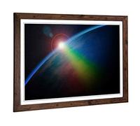 Big Box Art Framed Print of Earth from Space (1) Design | Wall Art Picture | Home Decor for Kitchen, Living, Dining Room, Lounge, Bedroom, Hallway, Office, Walnut, A2 / 24.5x18 Inch / 62x45cm