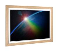 Big Box Art Framed Print of Earth from Space (1) Design | Wall Art Picture | Home Decor for Kitchen, Living, Dining Room, Lounge, Bedroom, Hallway, Office, Oak, A2 / 24.5x18 Inch / 62x45cm