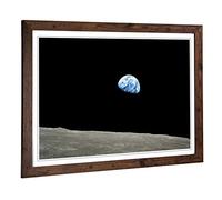 Big Box Art Framed Print of Earth from Space (2) Design | Wall Art Picture | Home Decor for Kitchen, Living, Dining Room, Lounge, Bedroom, Hallway, Office, Walnut, A2 / 24.5x18 Inch / 62x45cm