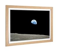 Big Box Art Framed Print of Earth from Space (2) Design | Wall Art Picture | Home Decor for Kitchen, Living, Dining Room, Lounge, Bedroom, Hallway, Office, Oak, A2 / 24.5x18 Inch / 62x45cm